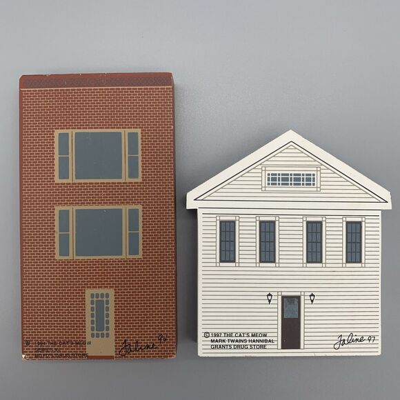 Vtg The Cats Meow Lot of 2 Drug Stores Grants 1997 & Boyds 1994 Signed Faline - Picture 2 of 8